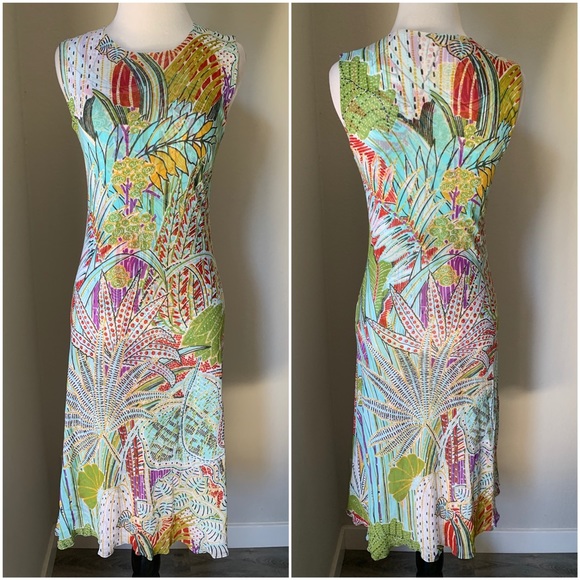 Peter Cohen Printed Mesh Midi Dress - Picture 1 of 3